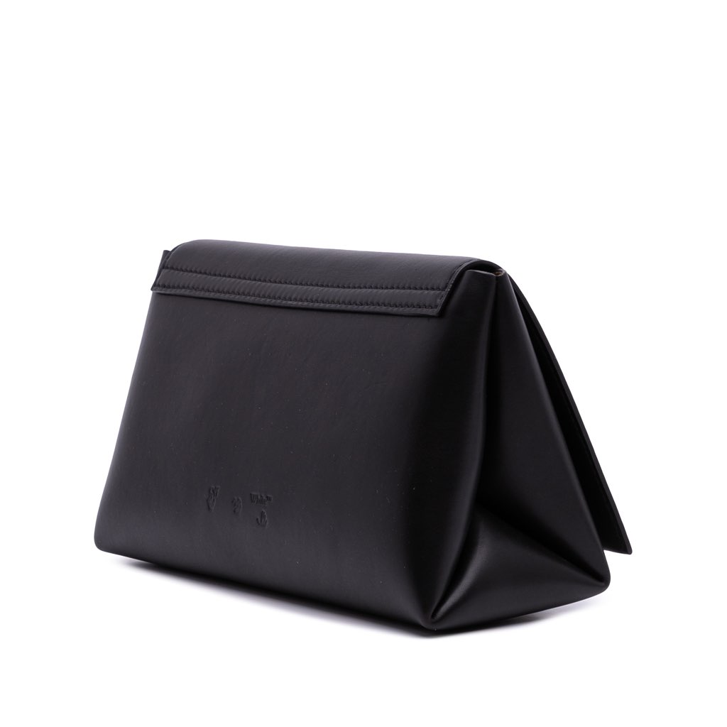 Off-white Leather Nail Clutch - Back view