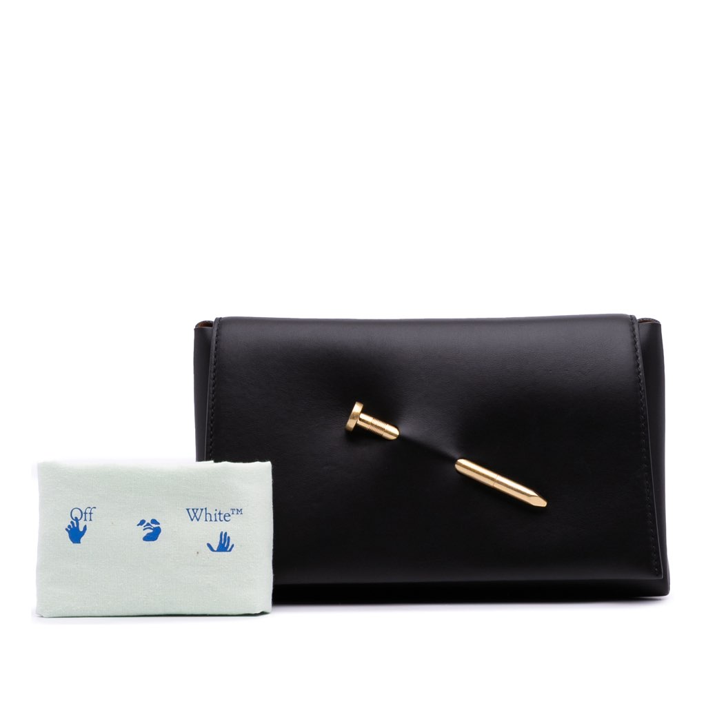 Off-white Leather Nail Clutch - Image 14