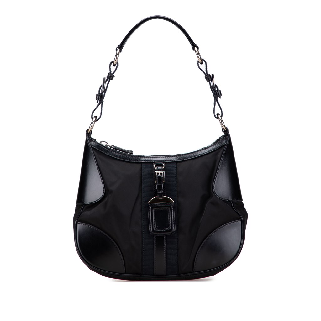 Prada Leather Trimmed Tessuto Hobo