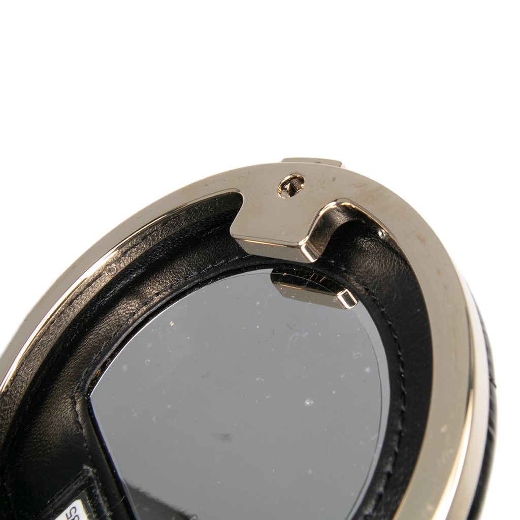 Chanel Quilted Patent Round Mirror Chain Necklace - Detail 2