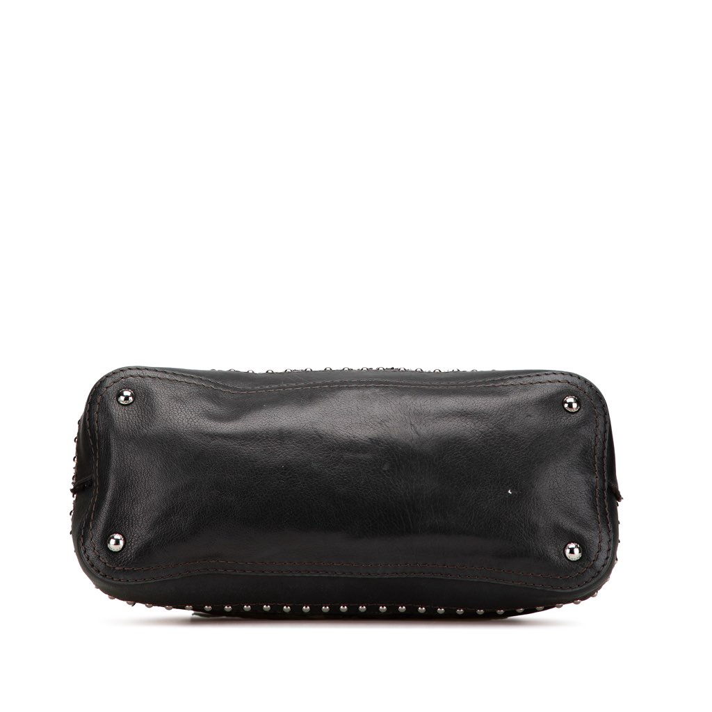 Prada Lambskin Trimmed Tessuto Stampato Camouflage Dome Satchel - 3