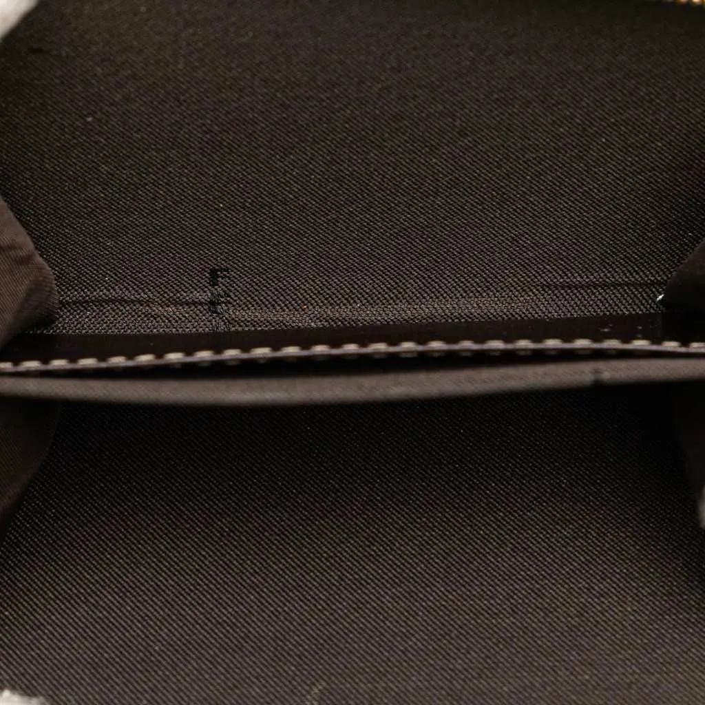 Fendi Zucchino Crystal Wallet on Strap Brown Canvas Good - Model View