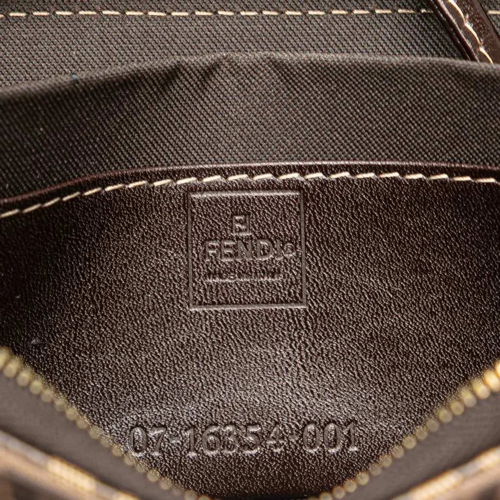 Fendi Zucchino Crystal Wallet on Strap Brown Canvas Good - Box View
