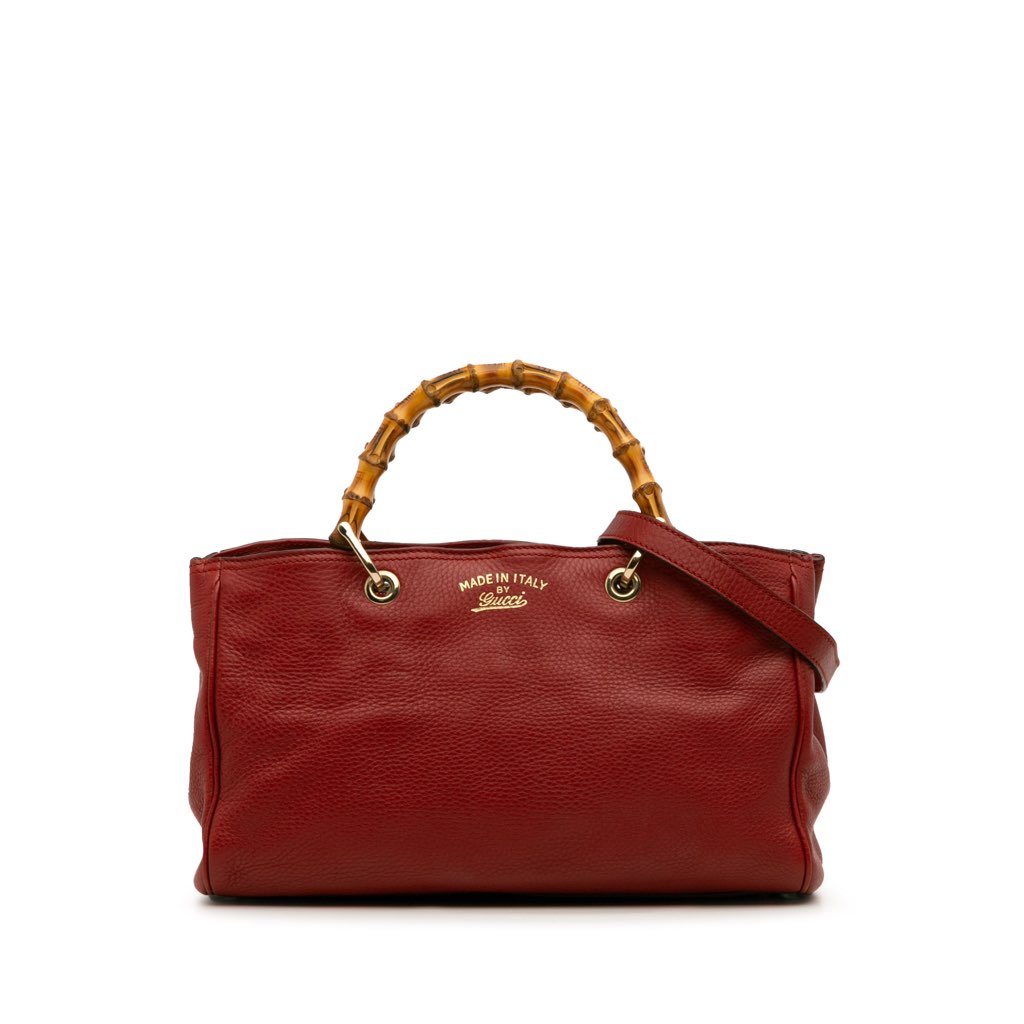 Gucci Medium Calfskin Bamboo Shopper Satchel