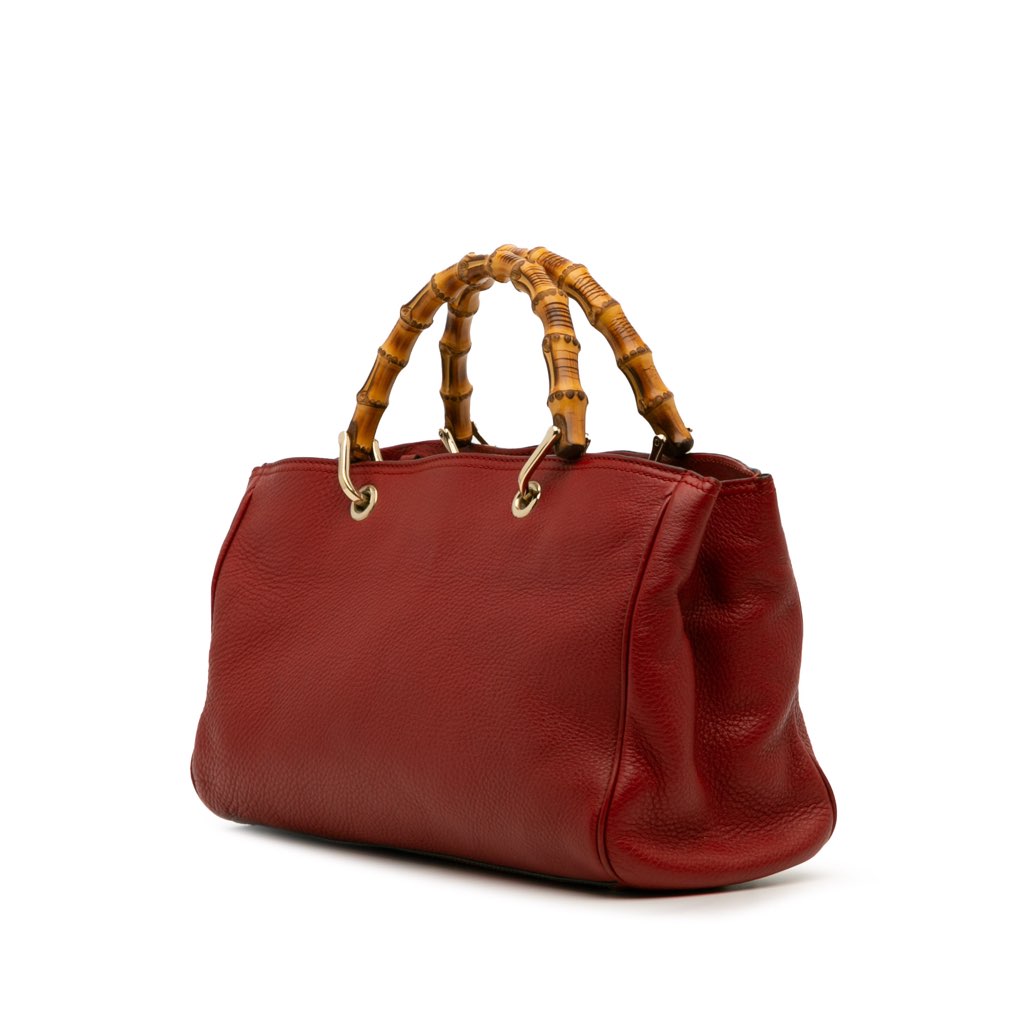 Gucci Medium Calfskin Bamboo Shopper Satchel - Back view