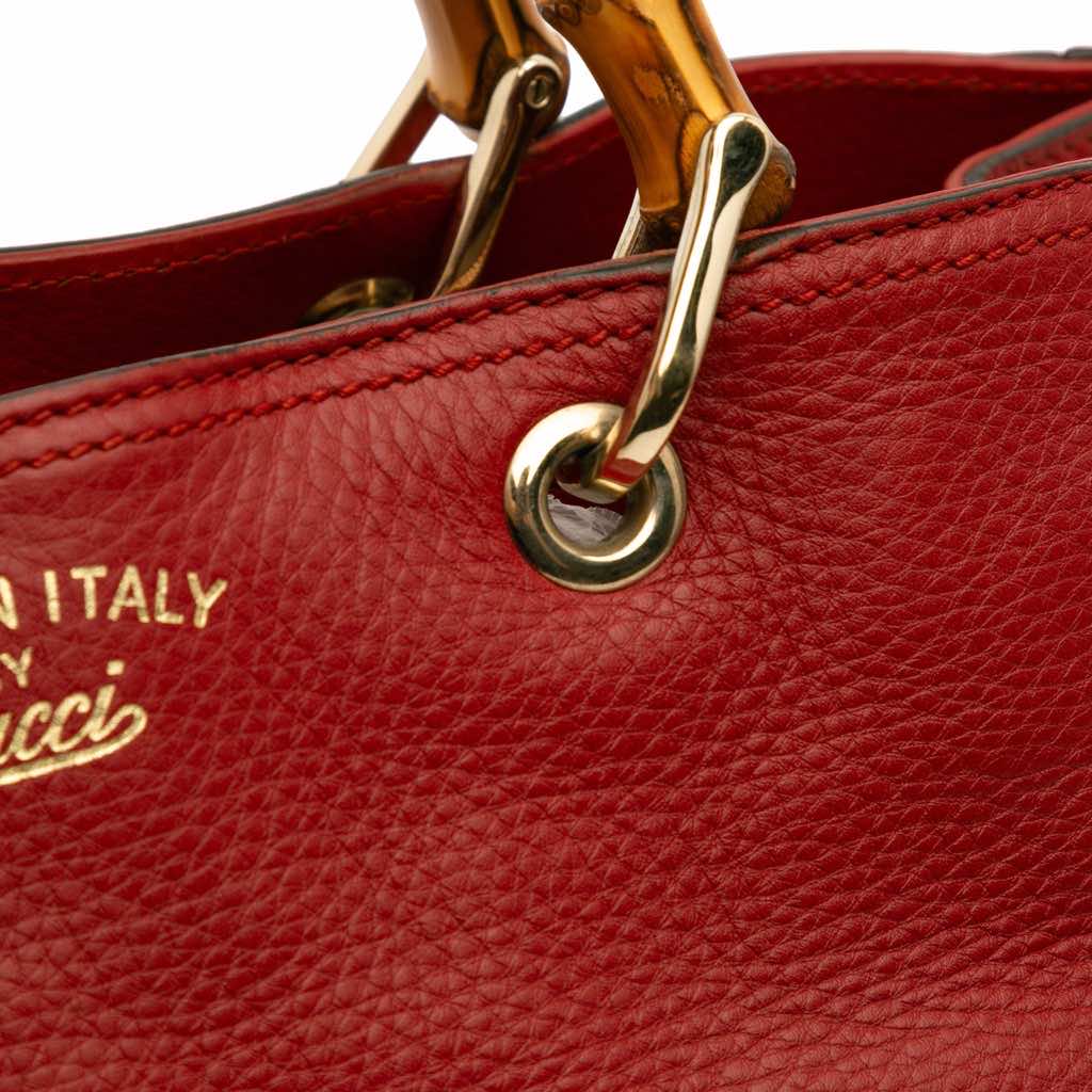 Gucci Medium Calfskin Bamboo Shopper Satchel - Detail 2