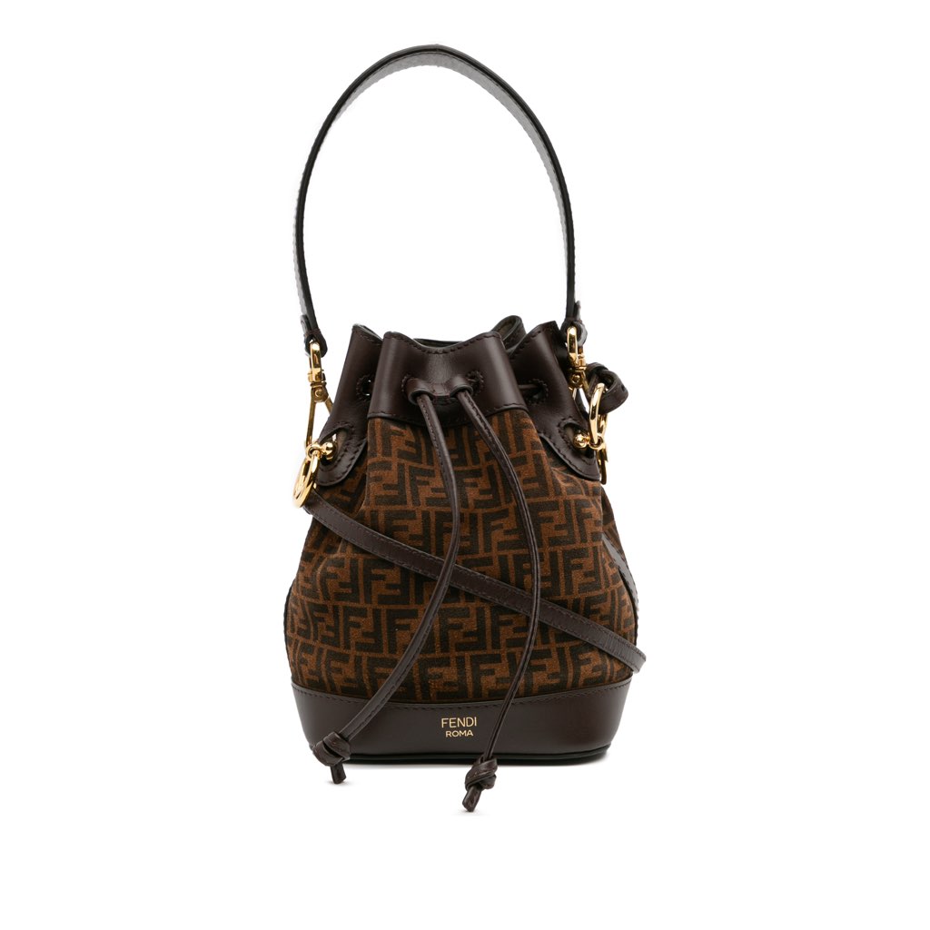 Fendi Mini Zucca Suede Mon Tresor Bucket Bag