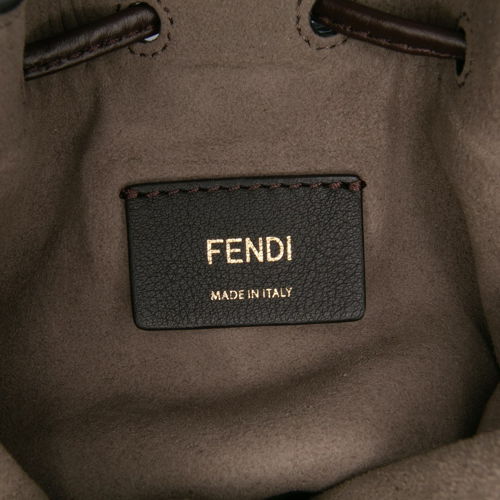 Fendi Mini Zucca Suede Mon Tresor Bucket Bag - Side view