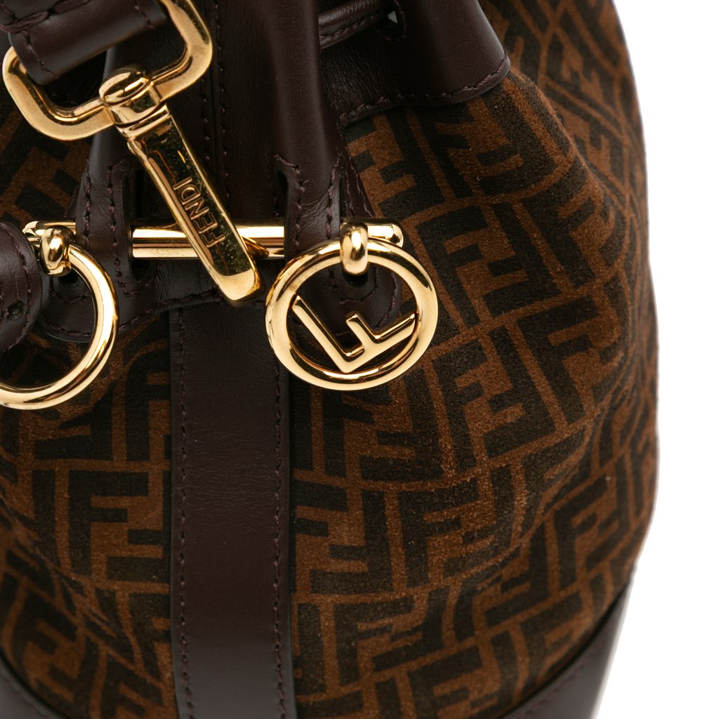 Fendi Mini Zucca Suede Mon Tresor Bucket Bag - Image 10