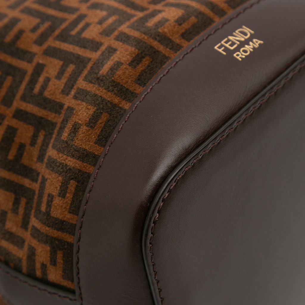 Fendi Mini Zucca Suede Mon Tresor Bucket Bag - Image 11