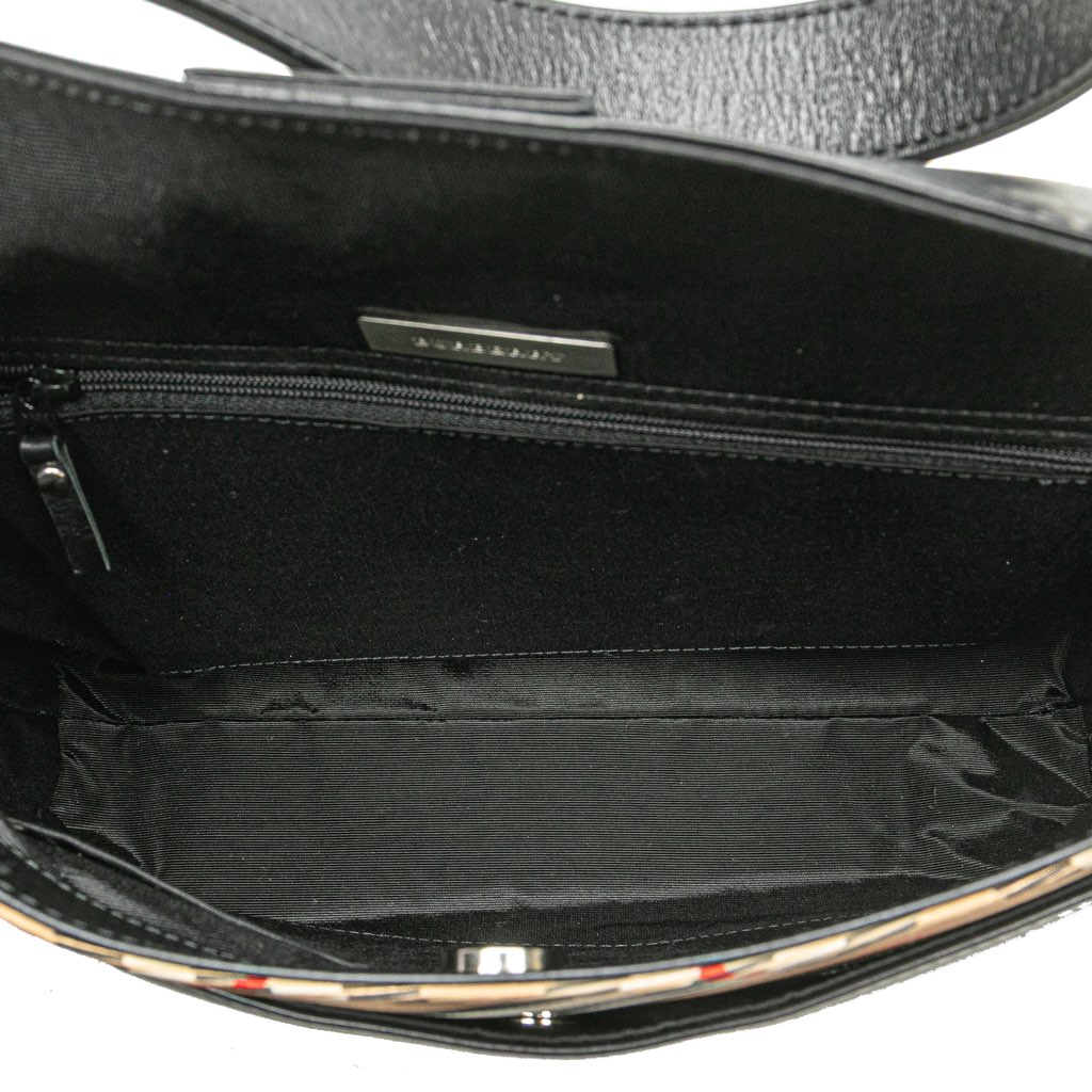 Burberry Nova Check Canvas Trimmed Leather Shoulder Bag - 4