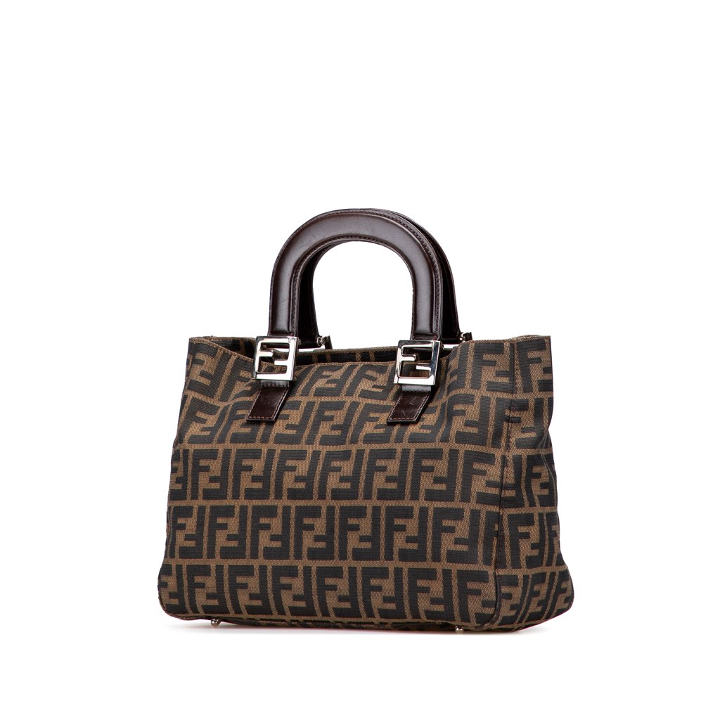 Fendi Small Zucca Canvas Twins Tote - Back view