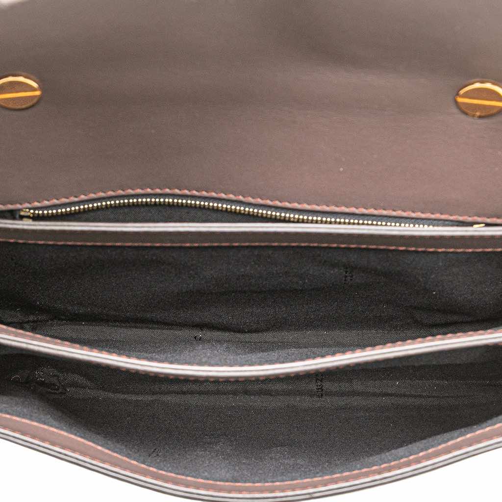 Fendi Zucca Embossed Leather Handle Clutch - 4