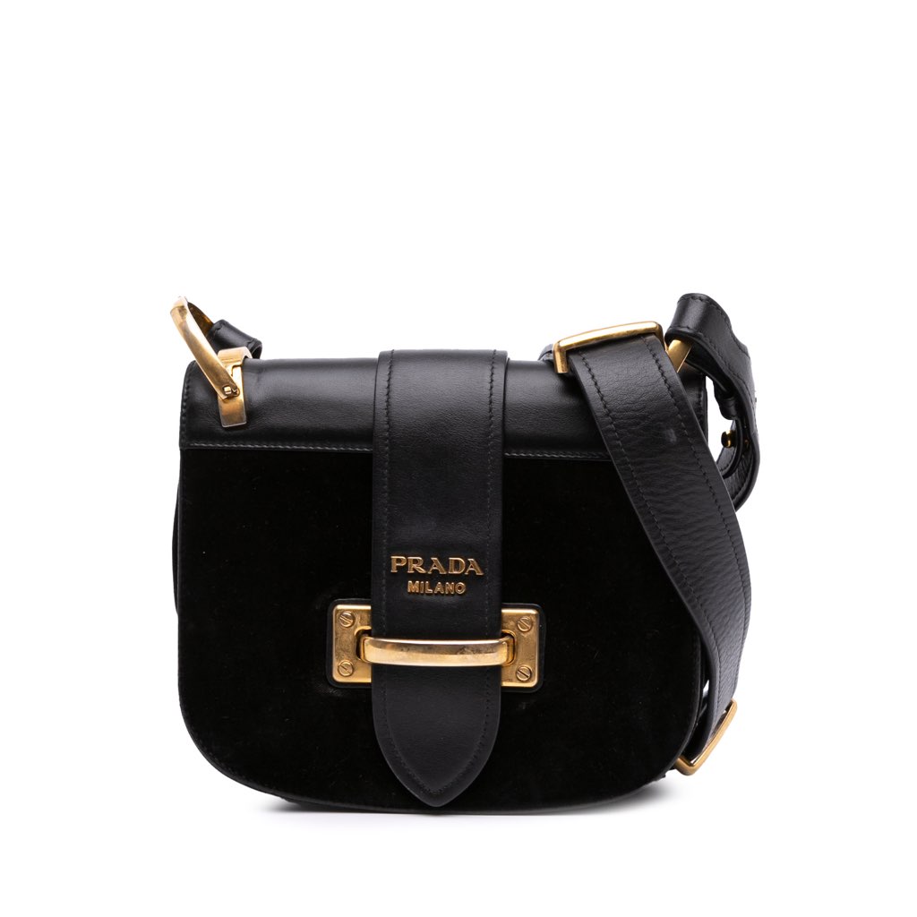 Prada City Calf and Velvet Pionniere Crossbody