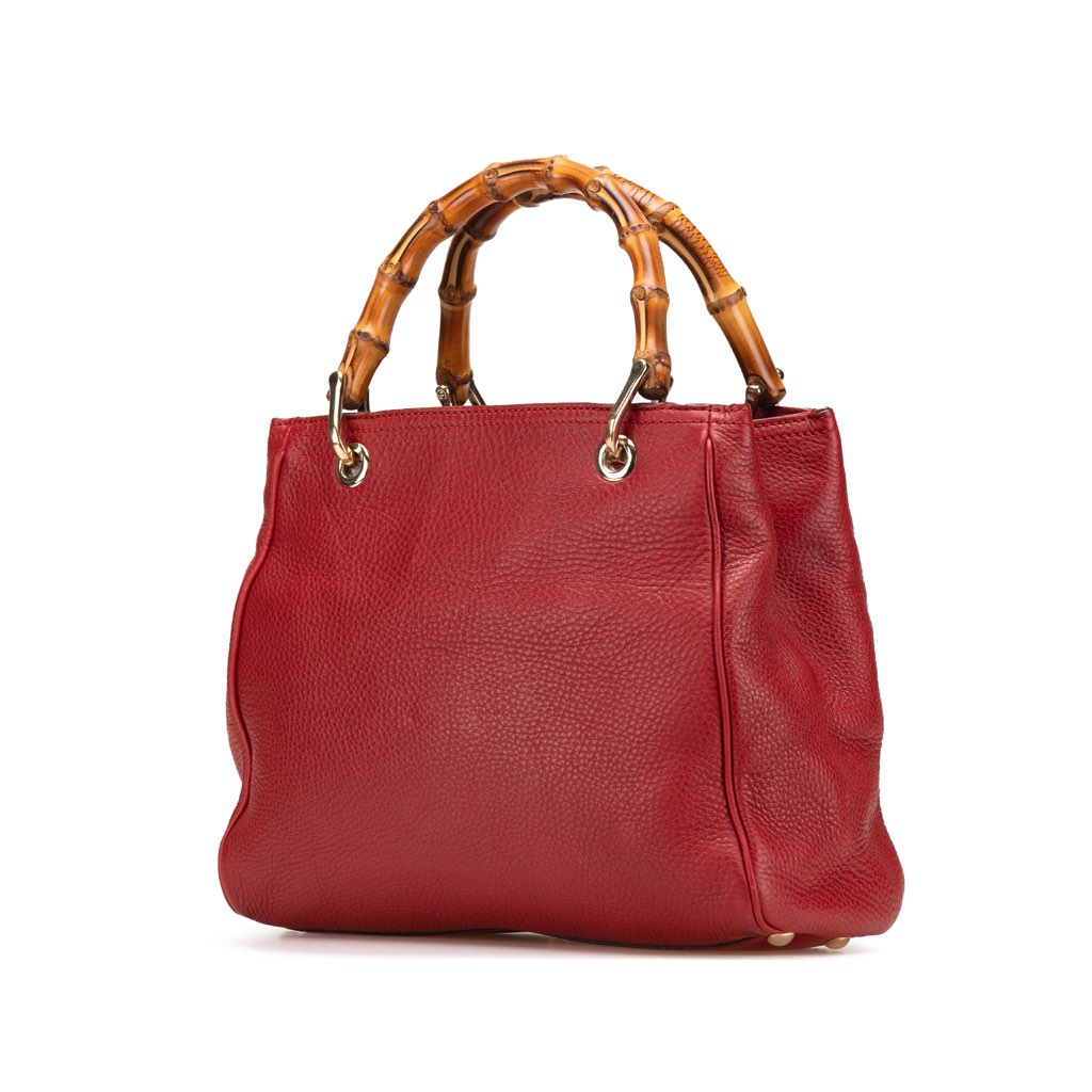 Gucci Small Calfskin Bamboo Shopper Satchel - Back view