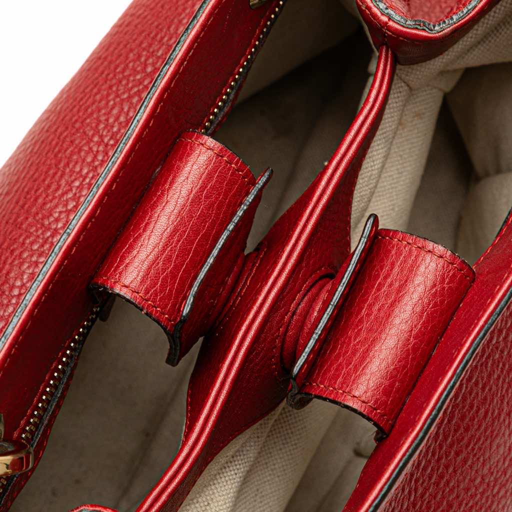 Gucci Small Calfskin Bamboo Shopper Satchel - Image 11