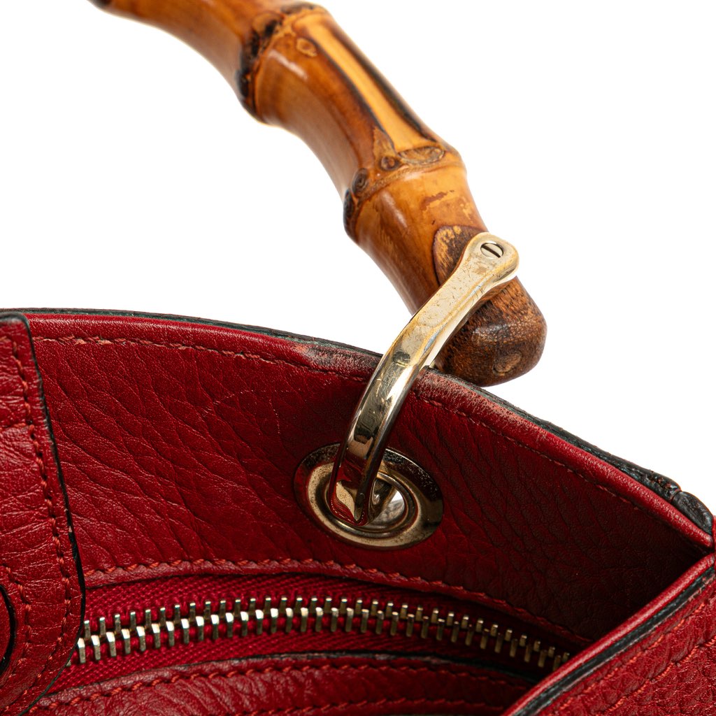 Gucci Small Calfskin Bamboo Shopper Satchel - Image 12