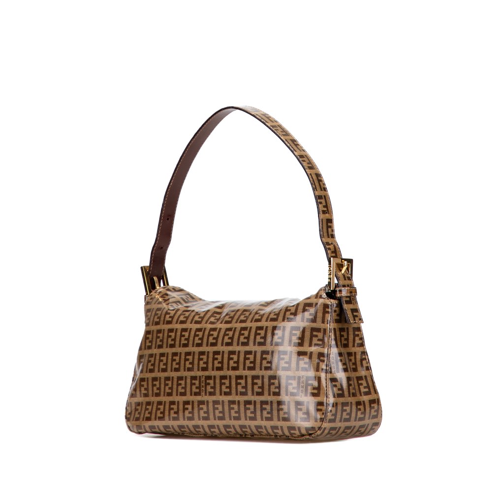 Fendi Zucchino Crystal Double Flap Shoulder Bag - 2