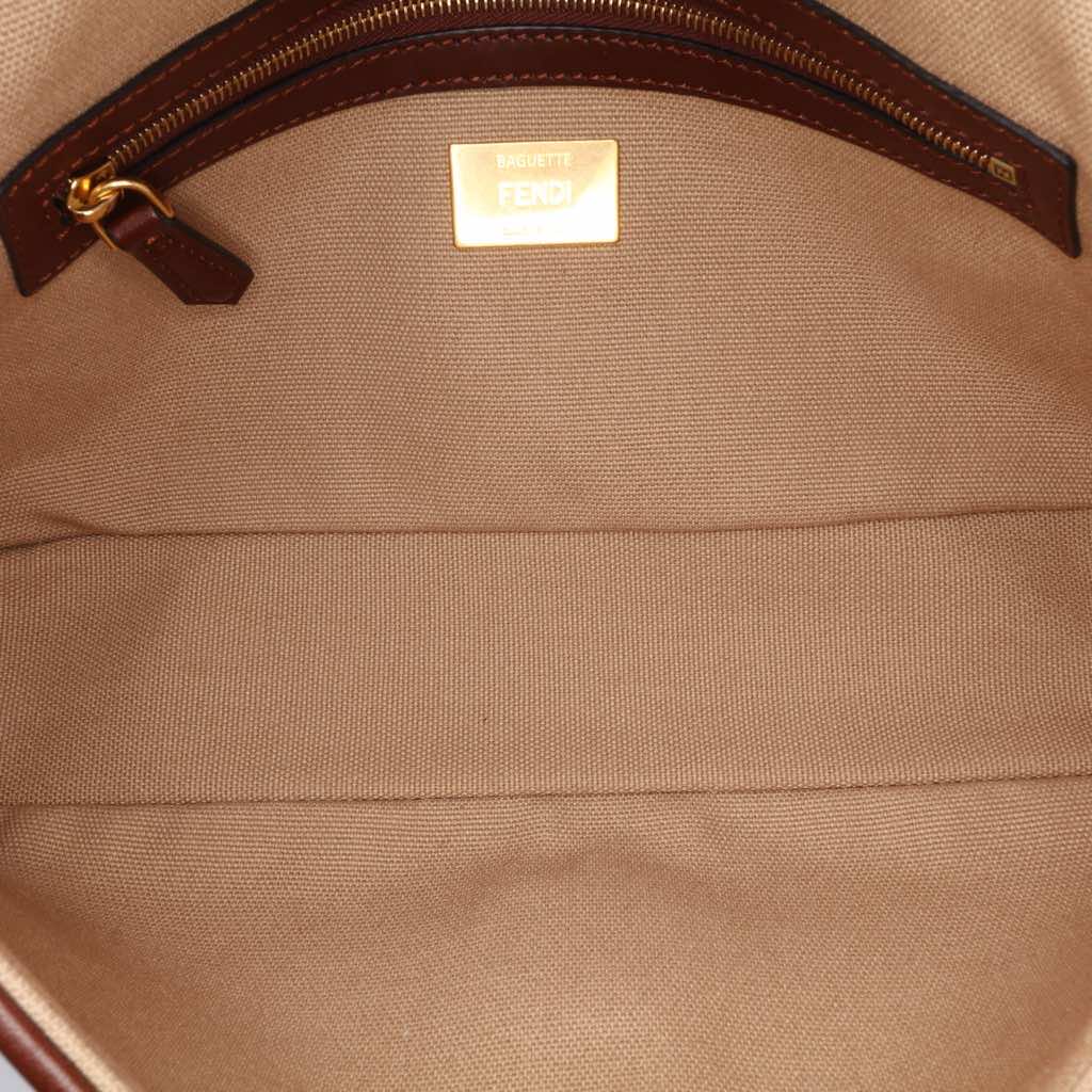 Fendi Medium Embroidered Canvas Baguette Satchel - 4