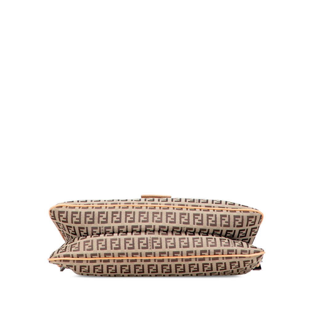 Fendi Zucchino Canvas Double Flap Shoulder Bag - 3
