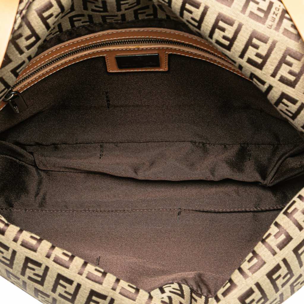 Fendi Zucchino Canvas Double Flap Shoulder Bag - 4