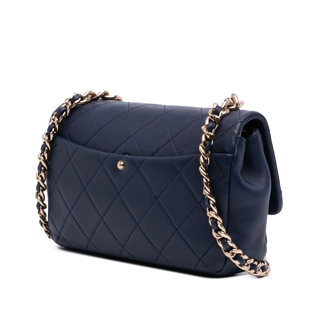 Chanel Small Lambskin Elegant Chain Single Flap - Back view