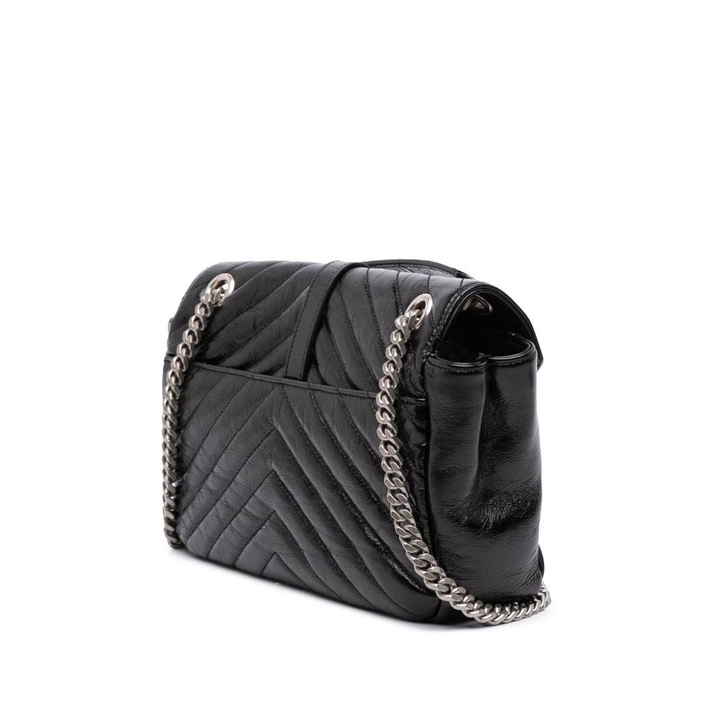 Saint Laurent Medium Crinkled Calfskin Punk Chain Bag - 2