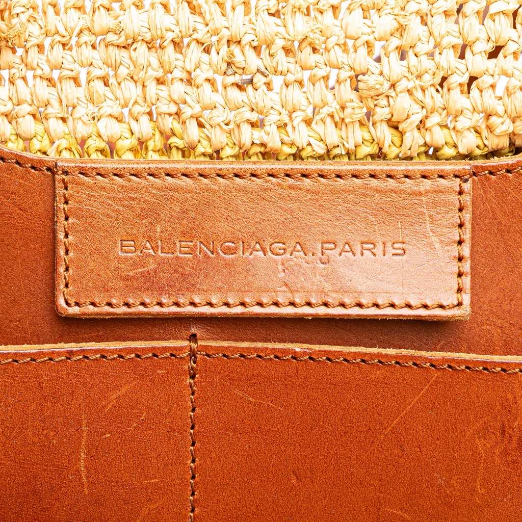Balenciaga Raffia Motocross Classic Panier Basket Tote - Side view