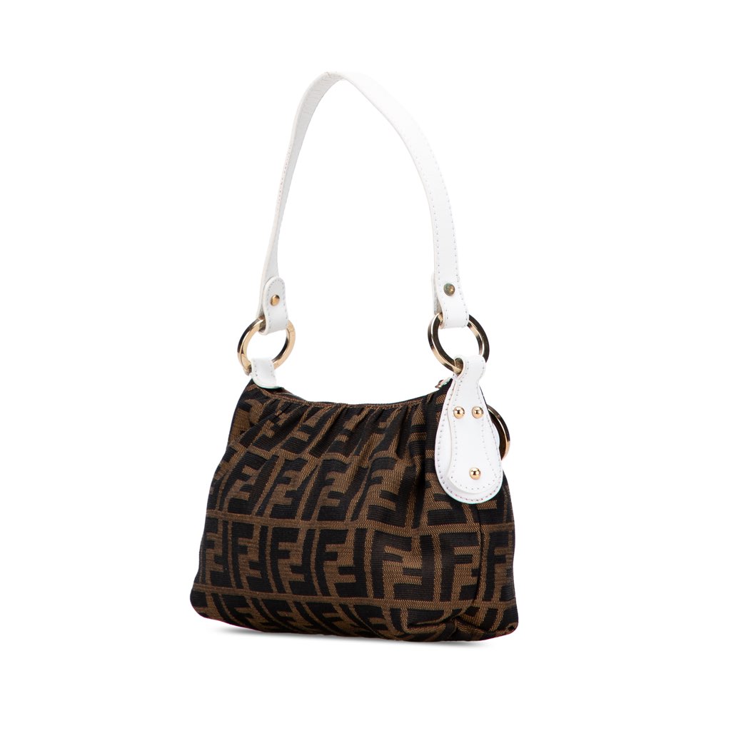 Fendi Zucca Canvas Shoulder Bag - Back view