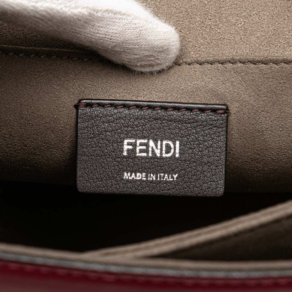 Fendi Medium Vitello Liberty Lucido Flowers and Bows Scalloped Studded Kan I Satchel - Side view