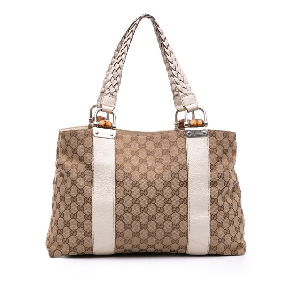 Gucci Medium GG Canvas Bamboo Libeccio Tote