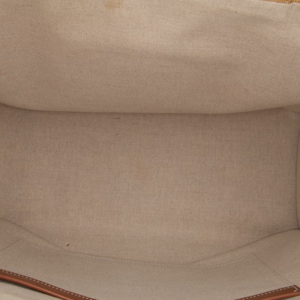 Celine Large Raffia Cuir Triomphe Cabas Thais Tote - 4