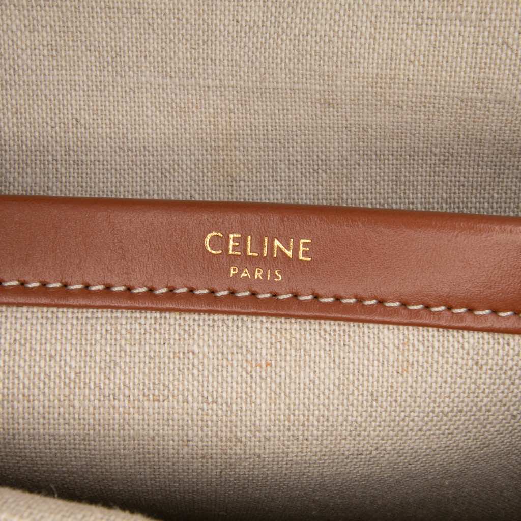 Celine Large Raffia Cuir Triomphe Cabas Thais Tote - Side view