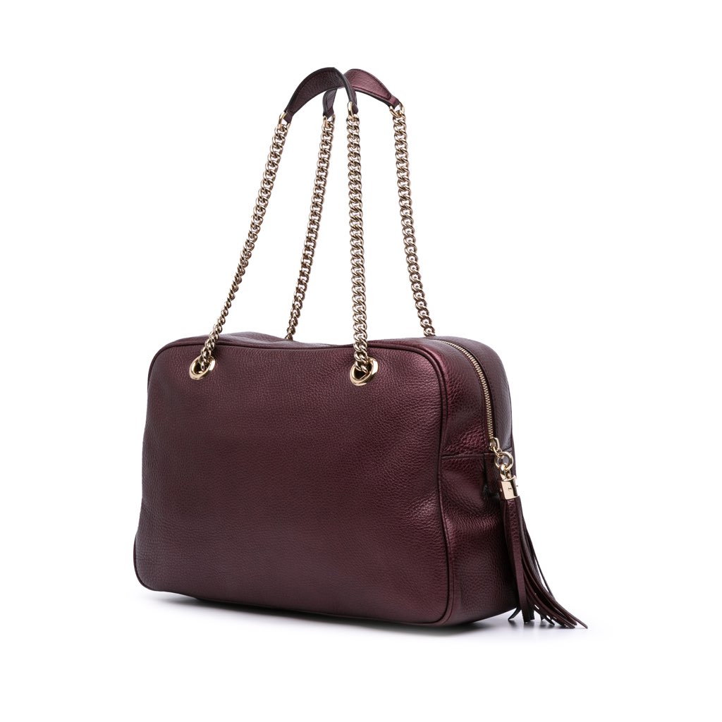 Gucci Metallic Leather Soho Chain Shoulder - 2