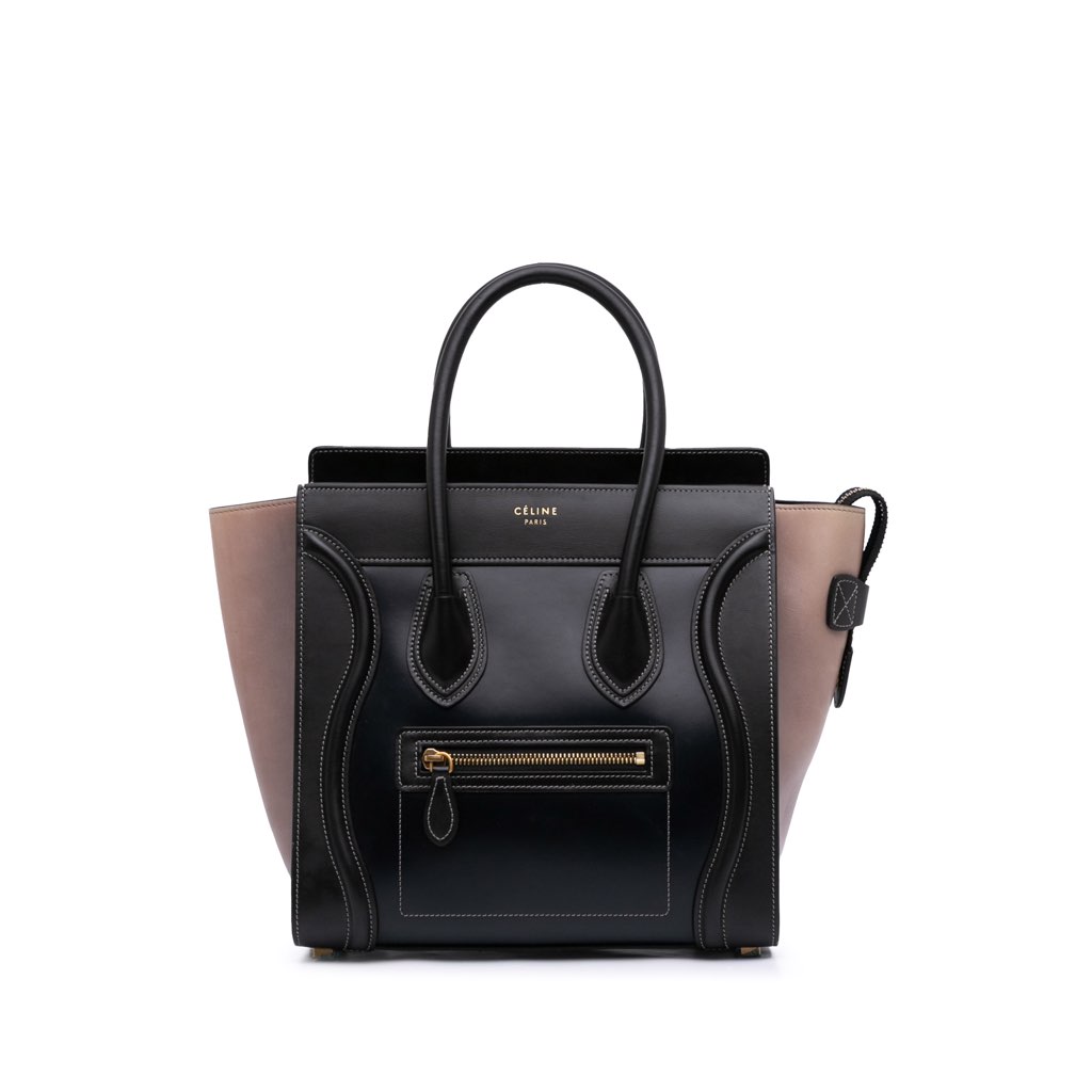 Celine Micro Tricolor Leather Luggage Tote