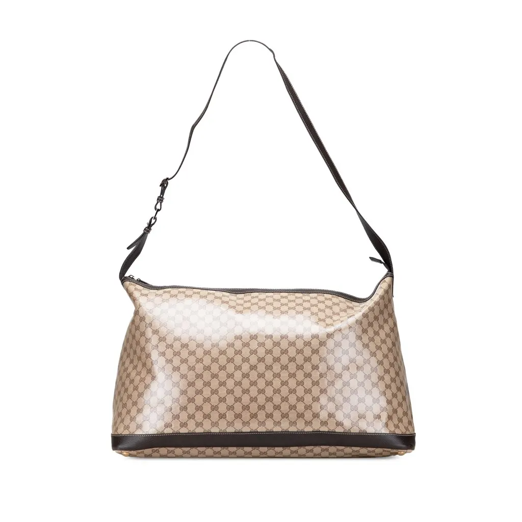 Gucci XL GG Crystal Travel Bag Brown Canvas Good - Front View