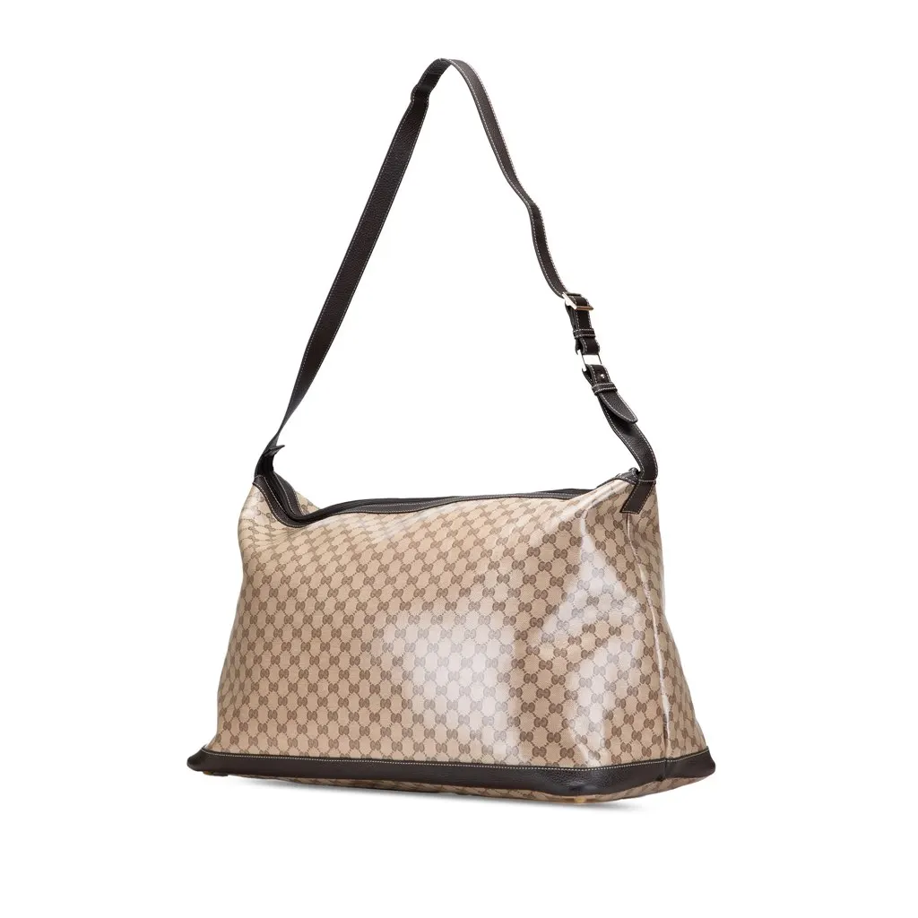 Gucci XL GG Crystal Travel Bag Brown Canvas Good - Back View