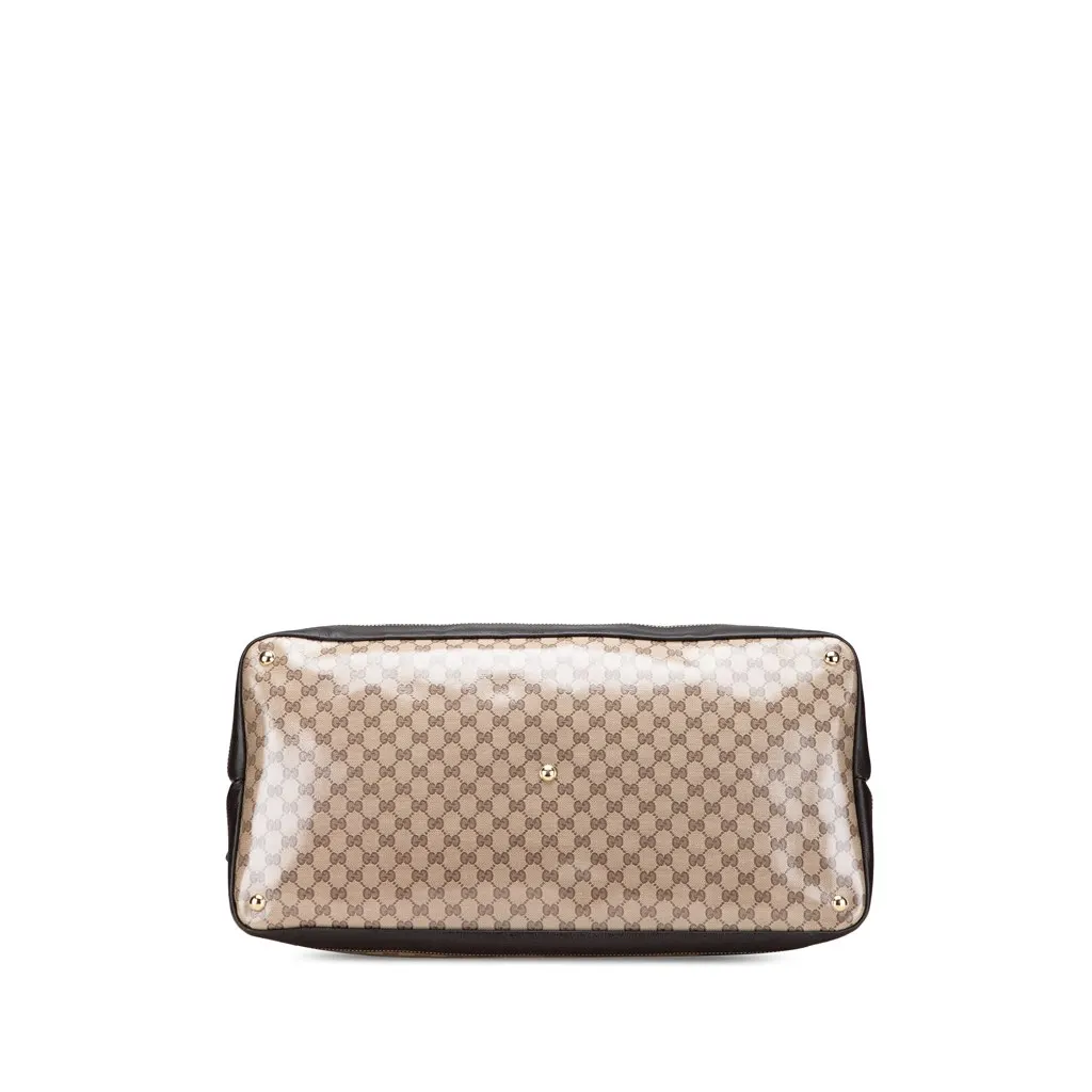 Gucci XL GG Crystal Travel Bag Brown Canvas Good - Inside View