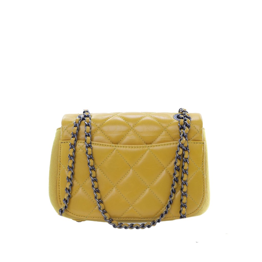 Chanel Mini Square CC Quilted Lambskin and Suede Single Flap - 2