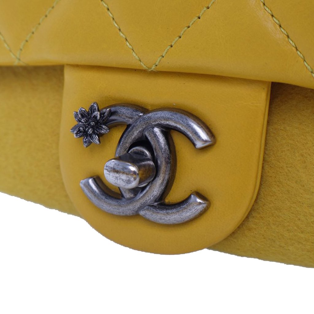 Chanel Mini Square CC Quilted Lambskin and Suede Single Flap - 5