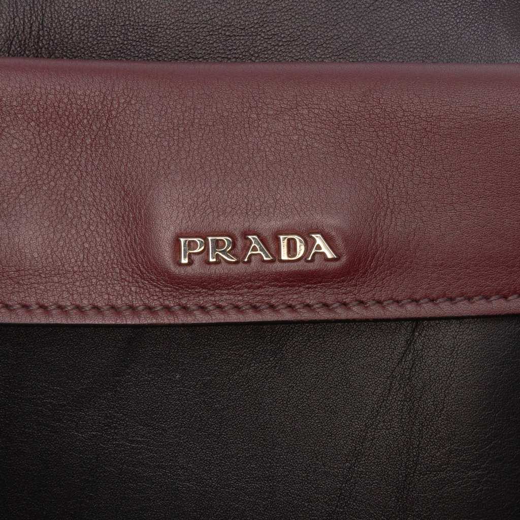 Prada Medium Bicolor City Calf Double Satchel - 5