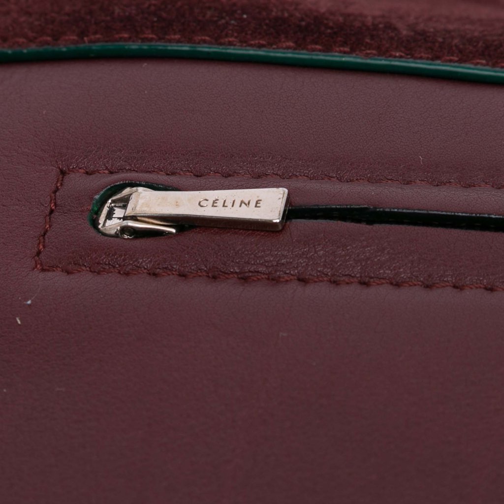 Celine Suede Calfskin and Pony Hair Diamond Clutch - Detail 1