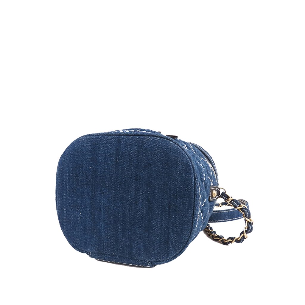 Chanel CC Quilted Denim Vanity Bag - Image 6