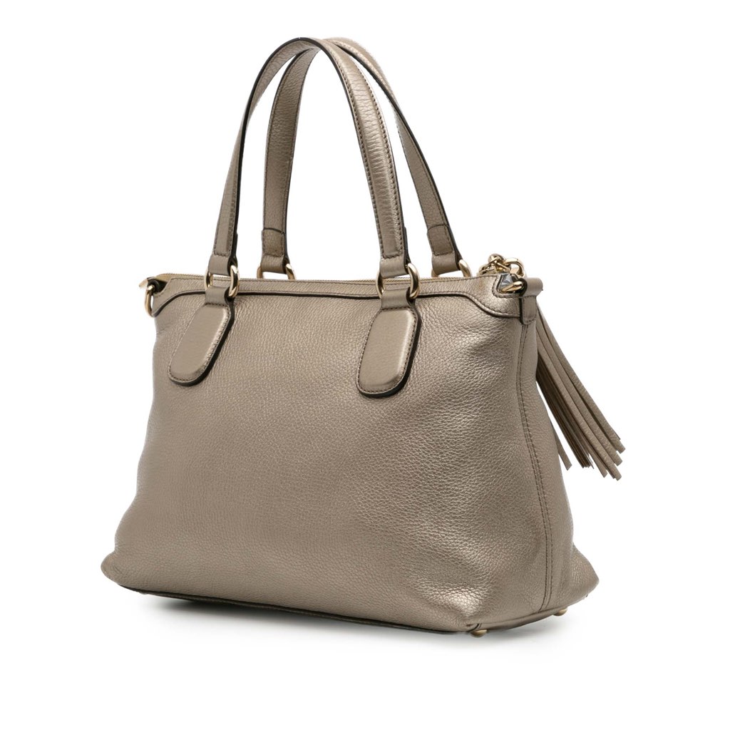 Gucci Small Metallic Leather Soho Working Satchel - 2