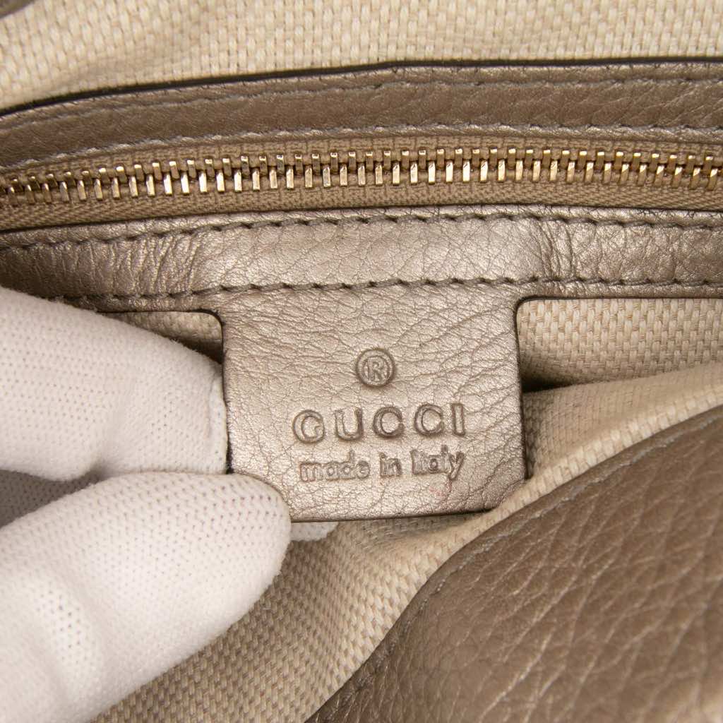 Gucci Small Metallic Leather Soho Working Satchel - 5