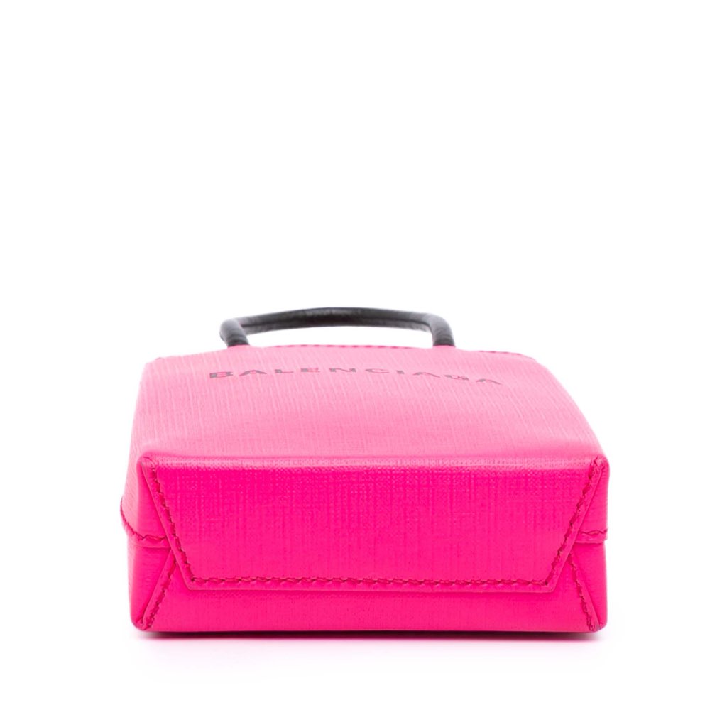Balenciaga Mini Calfskin Logo Shopping Phone Holder - Image 6