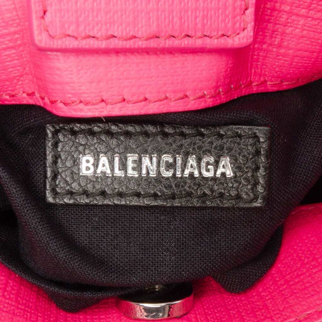 Balenciaga Mini Calfskin Logo Shopping Phone Holder - Side view
