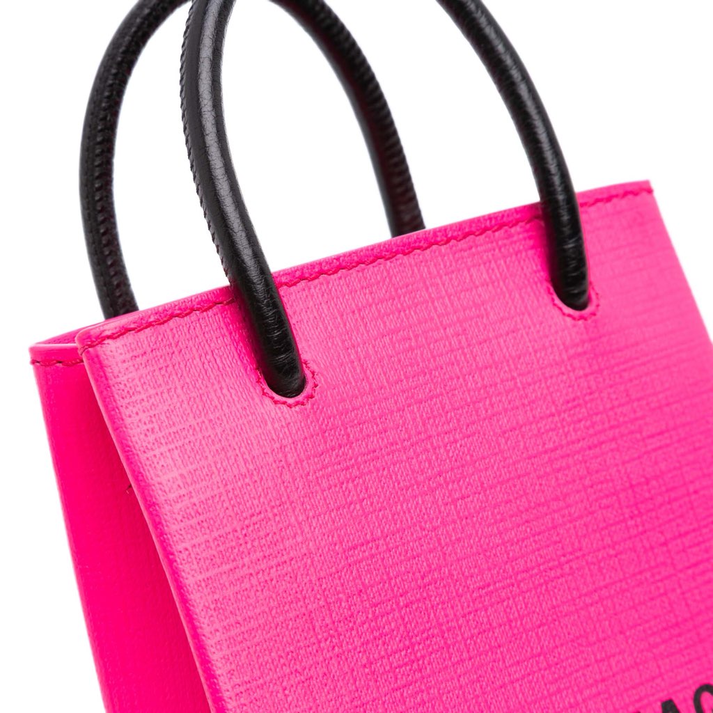 Balenciaga Mini Calfskin Logo Shopping Phone Holder - Detail 2