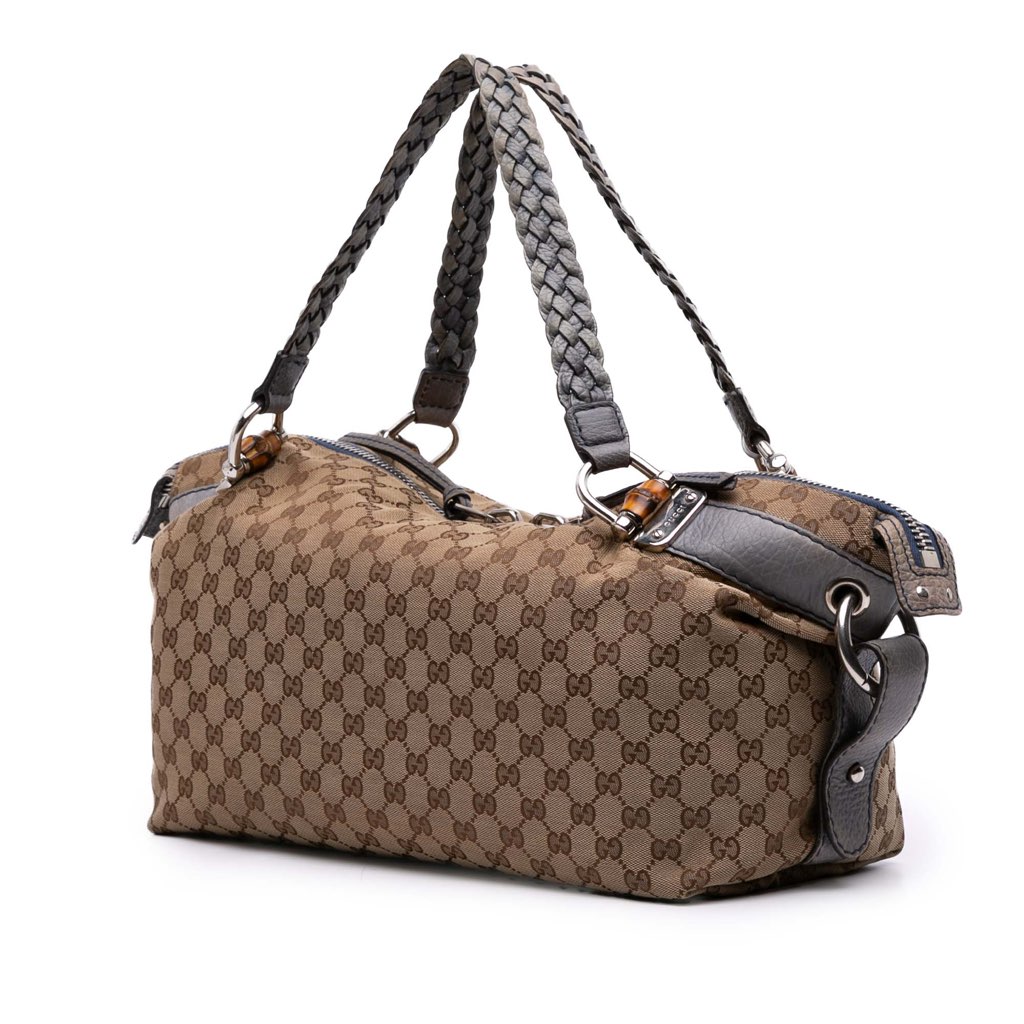 Gucci Medium GG Canvas Bamboo Bar Tote - 2
