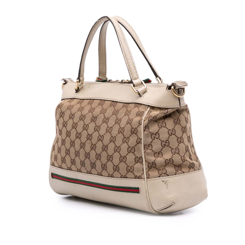 Gucci Small GG Canvas Web Mayfair Satchel - Back view